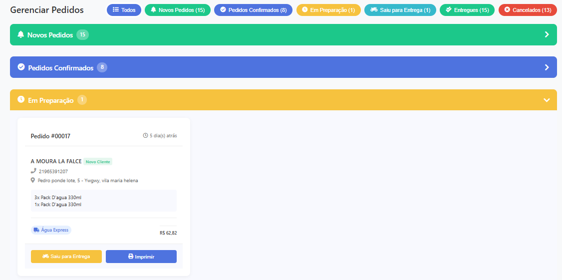 Gerenciamento de Pedidos